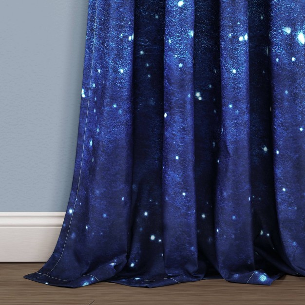 Kids x27 Space Star Ombre Window Curtain Panels Set Navy white Set Lush D cor