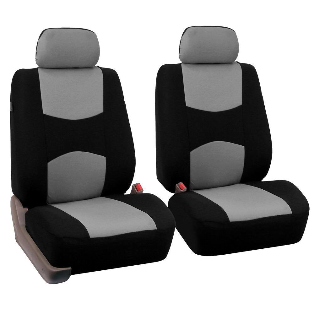 FH Group Flat Cloth 47 in. x 23 in. x 1 in. Front Set Seat Covers DMFB050GRY102