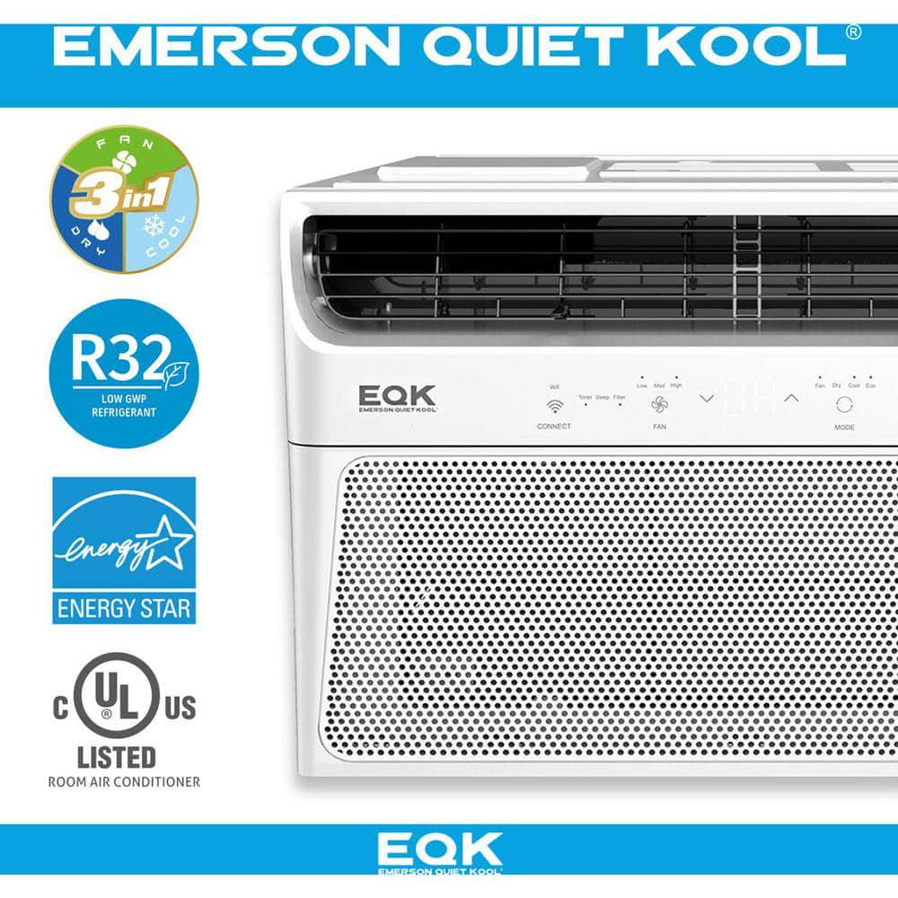 EQK Quiet Kool SMART 700 sq ft 15000 BTU Energy Star Window Air Conditioner 115V Wifi and Voice Control EARC15RSE1H in White