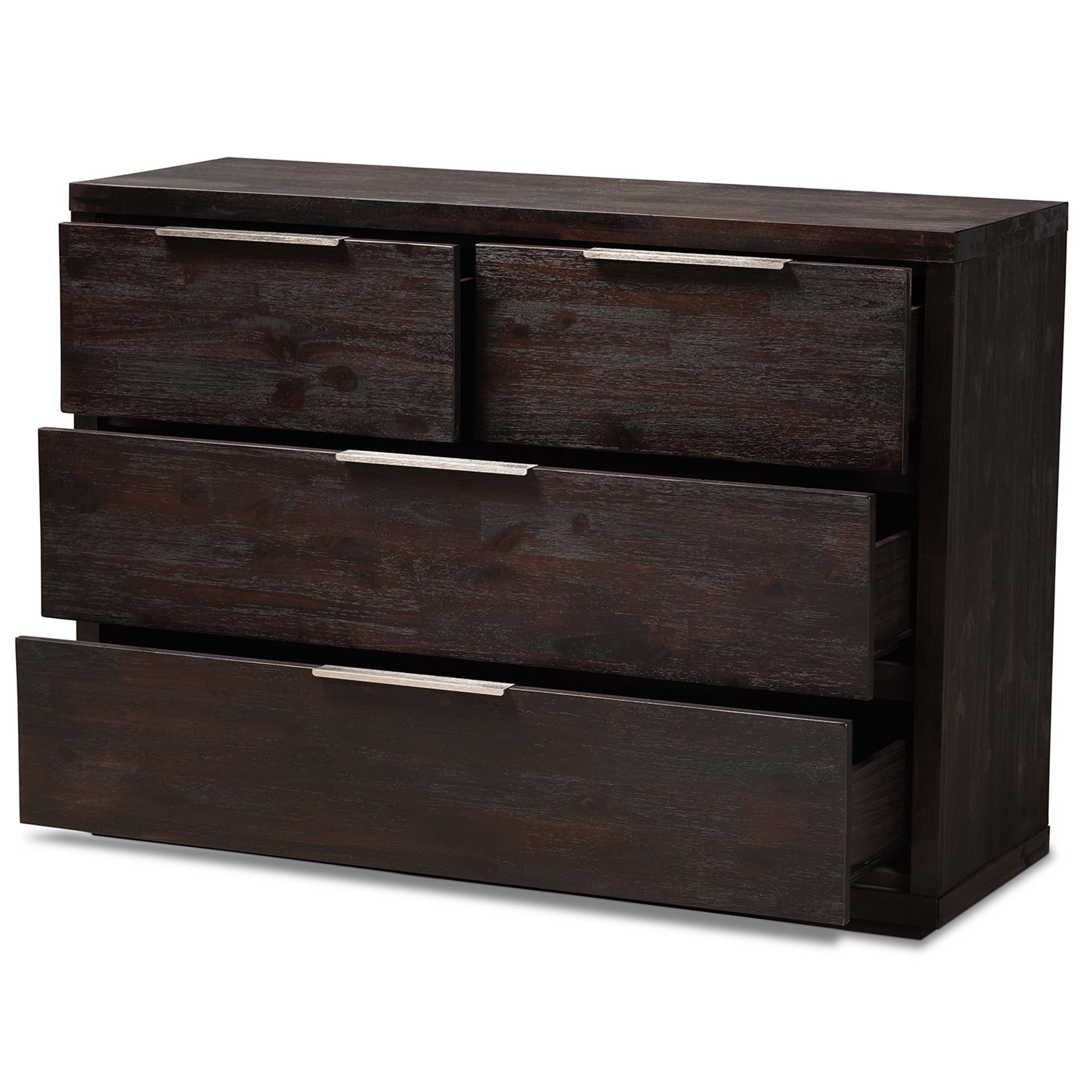 Baxton Studio Titus Modern and Contemporary Dark Brown Finished Wood 4-Drawer Dresser