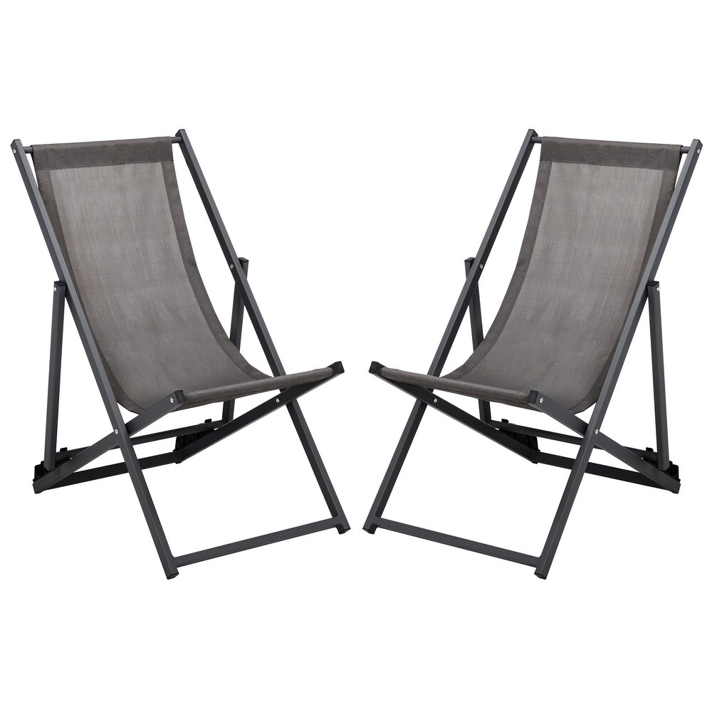 SAFAVIEH Outdoor Breslin Set Of 2 Sling Chairs   36\