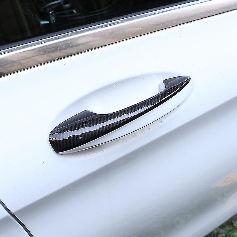 Abs Carbon Fiber Door Handle Cover Trim Sticker For Mercedes C Class W205 Glc X253 E Class W213 Car