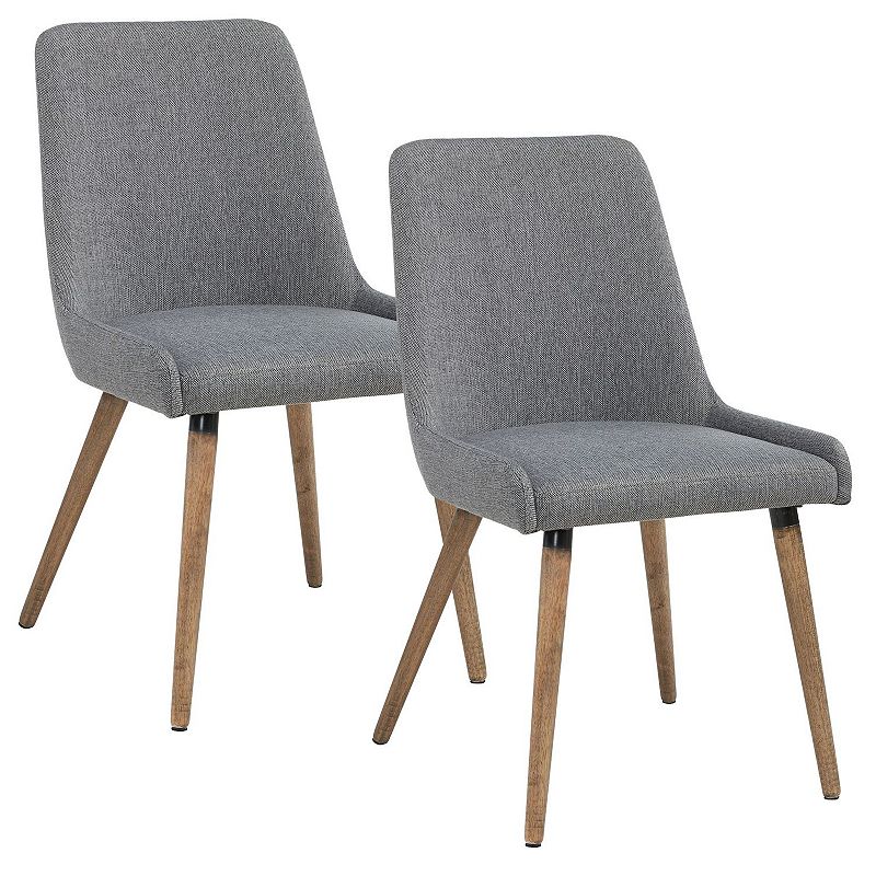 Set of 2 Gray and Brown Contemporary Side Chairs 34.25