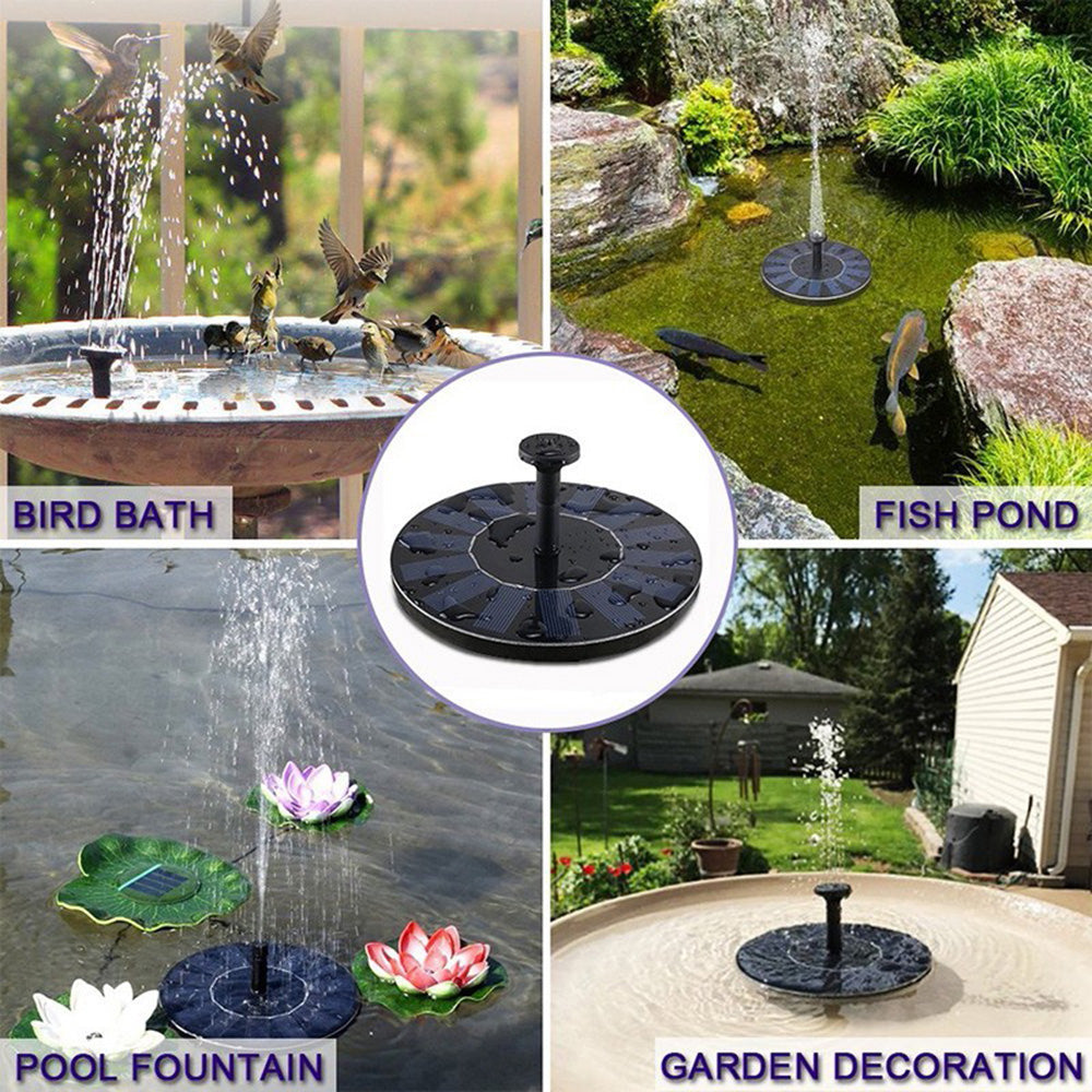 Solar Fountain， Floating Solar Powered Water Fountain Pump for Bird Bath， Garden， Pond， Pool， Outdoor