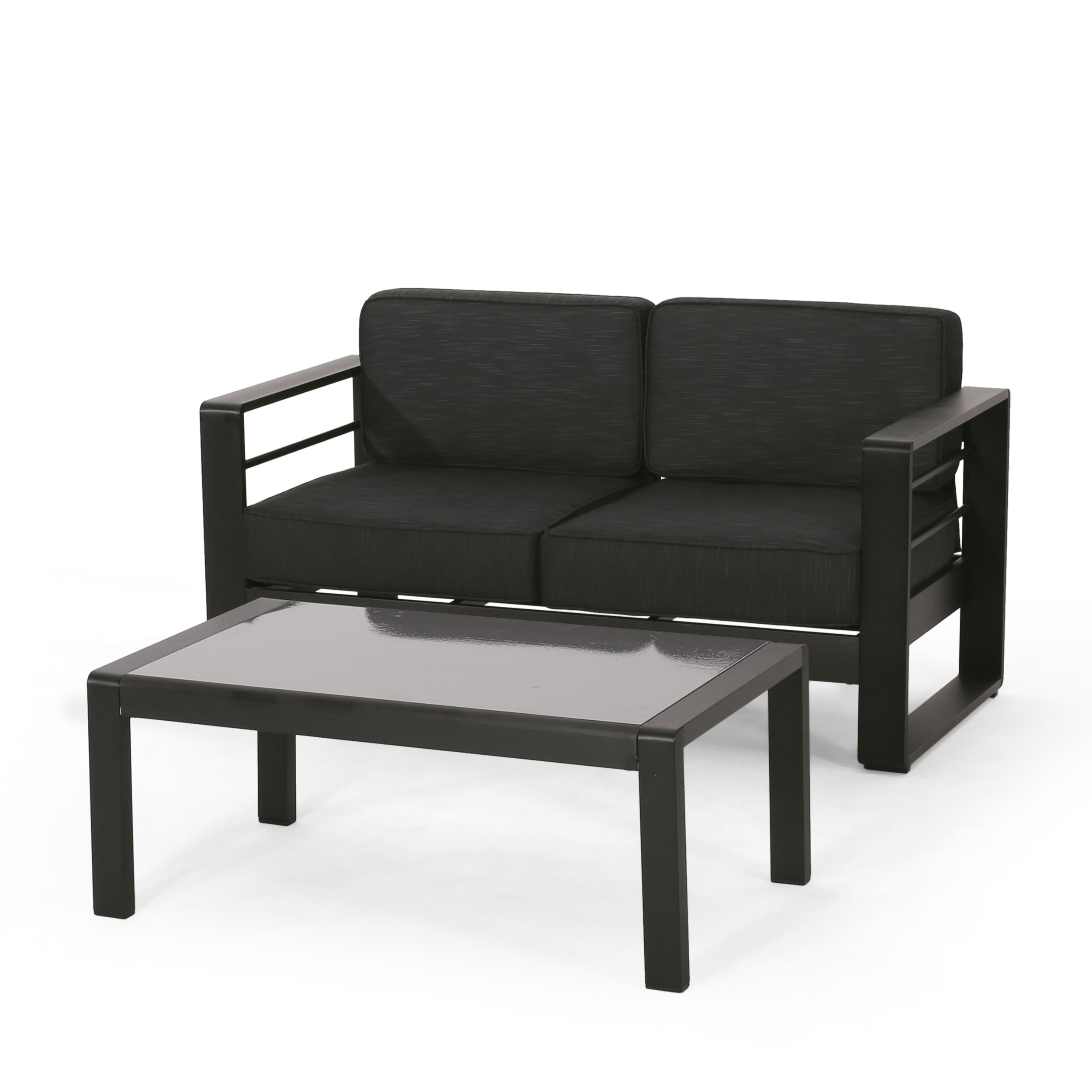 Gadd Outdoor Aluminum Loveseat and Coffee Table Set