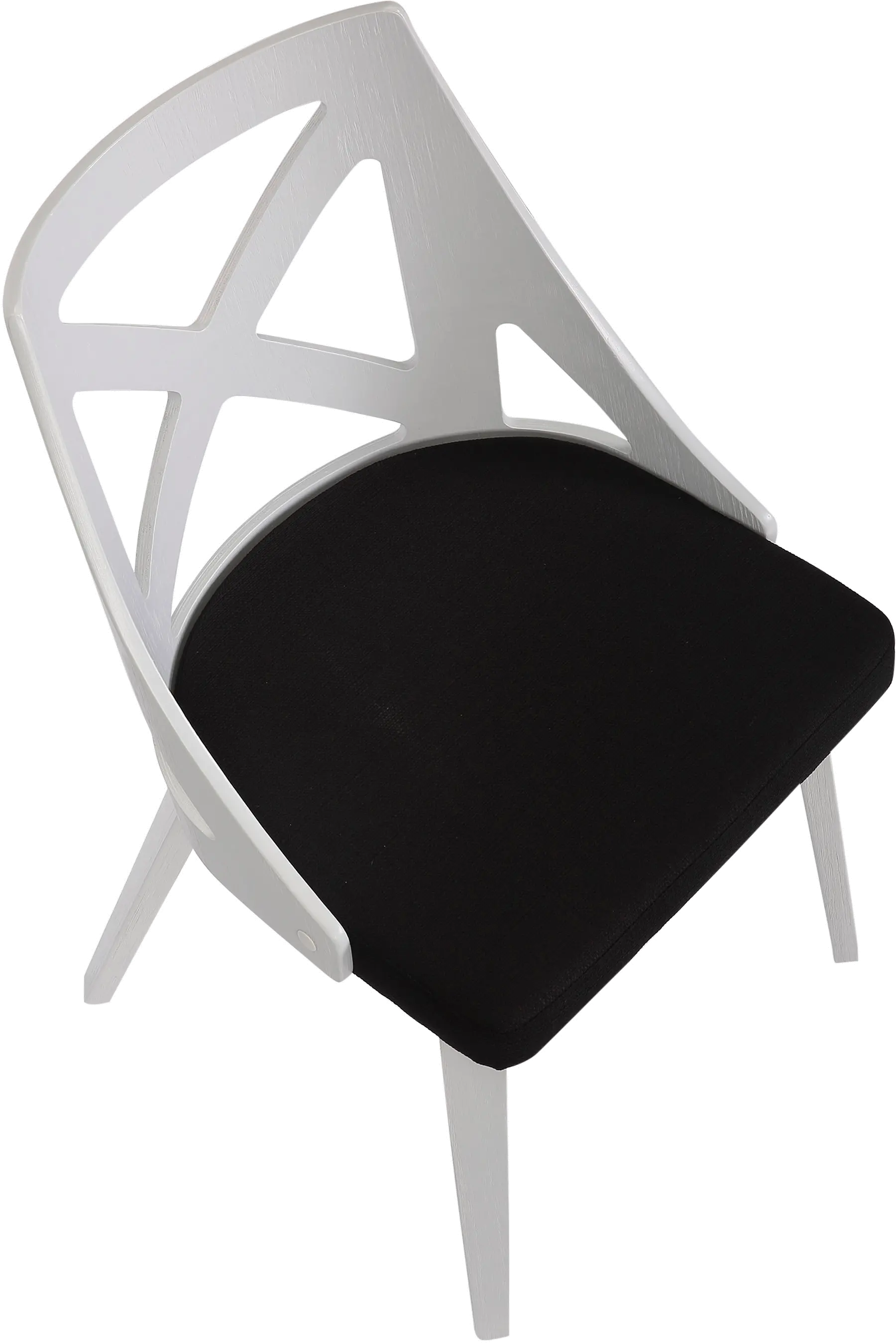 Charlotte White and Charcoal Dining Chairs， Set of 2