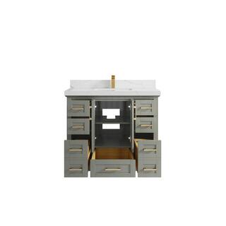 Willow Collections Boston 42 in. W x 22 in. D x 36 in . H Bath Vanity in Evergreen with 2