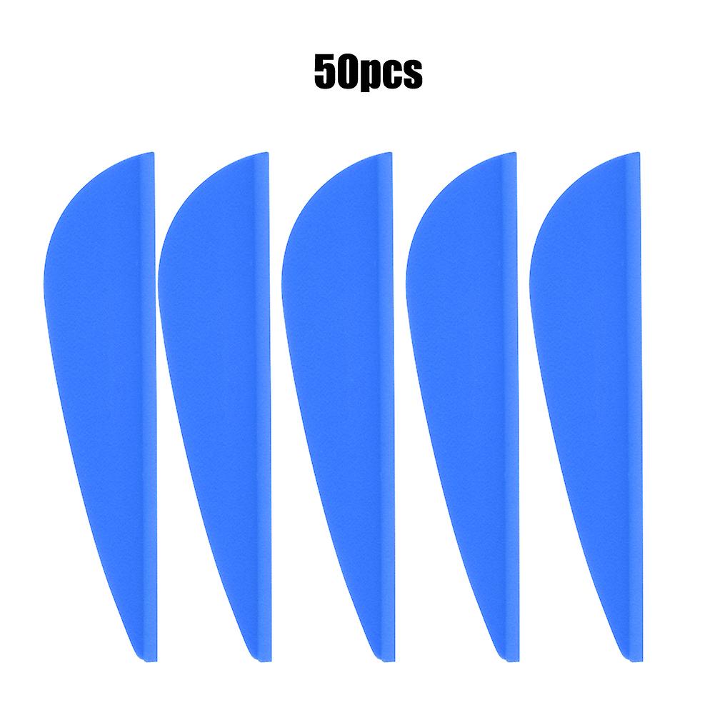 50pcs 1.75 Inch Rubber Universal Arrow Feather Archery Hunting Bow Equipment Diy Tool Accessoryblue