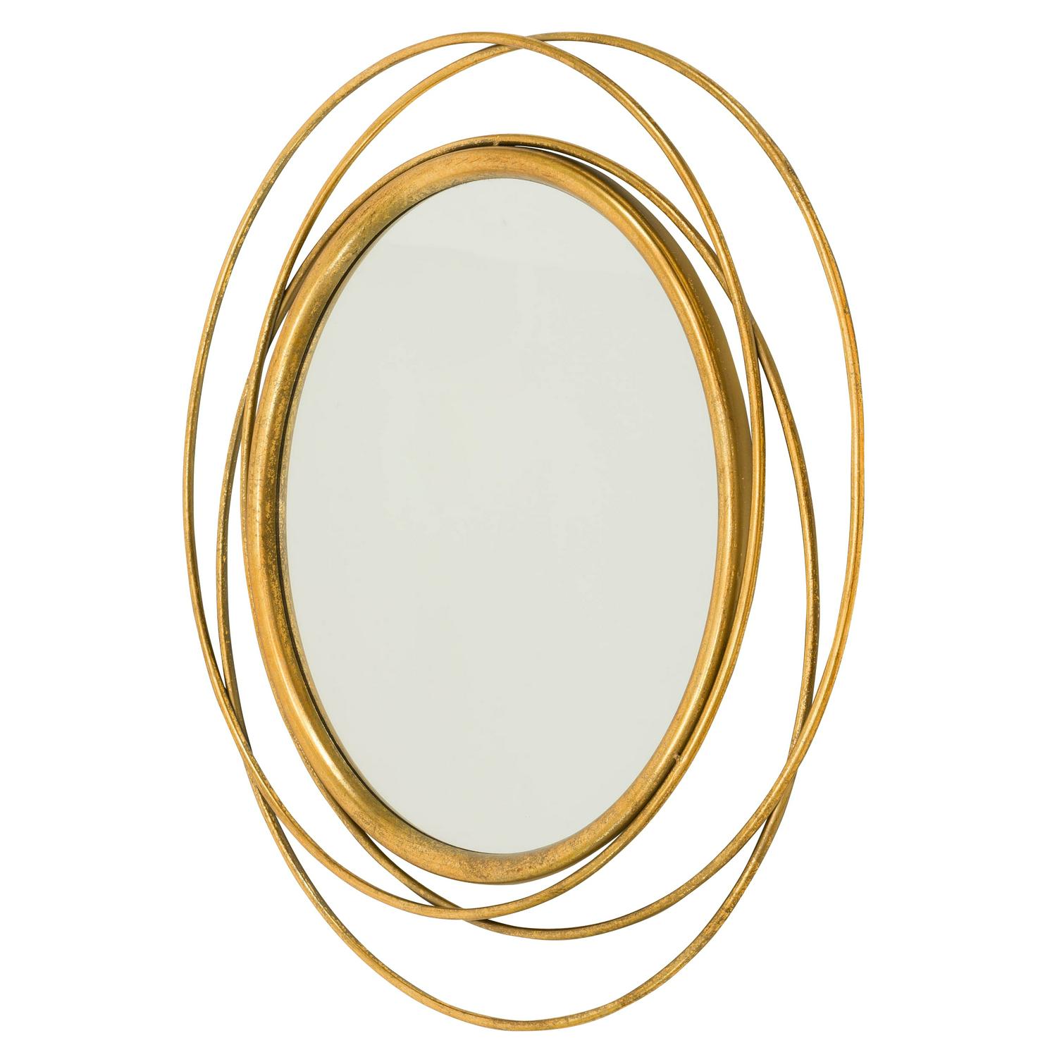 Mia 32 Round Wall Mirror， Gold