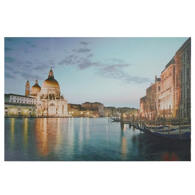 Led Venice City Italy Sunset Scene Canvas Wall Art