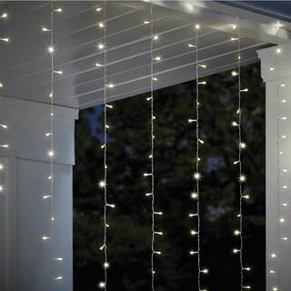 Hampton Bay OutdoorIndoor 10 ft. Plug-In Warm White Mini Bulb Integrated LED 10 Strand Willow Curtain String Light FY10120WILLOWHD