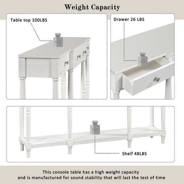 Console Table，Classic Entryway Table with Storage Shelf and Drawer