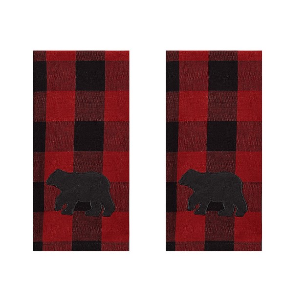 Park Designs Buffalo Check Bear Dishtowel Set Of 2