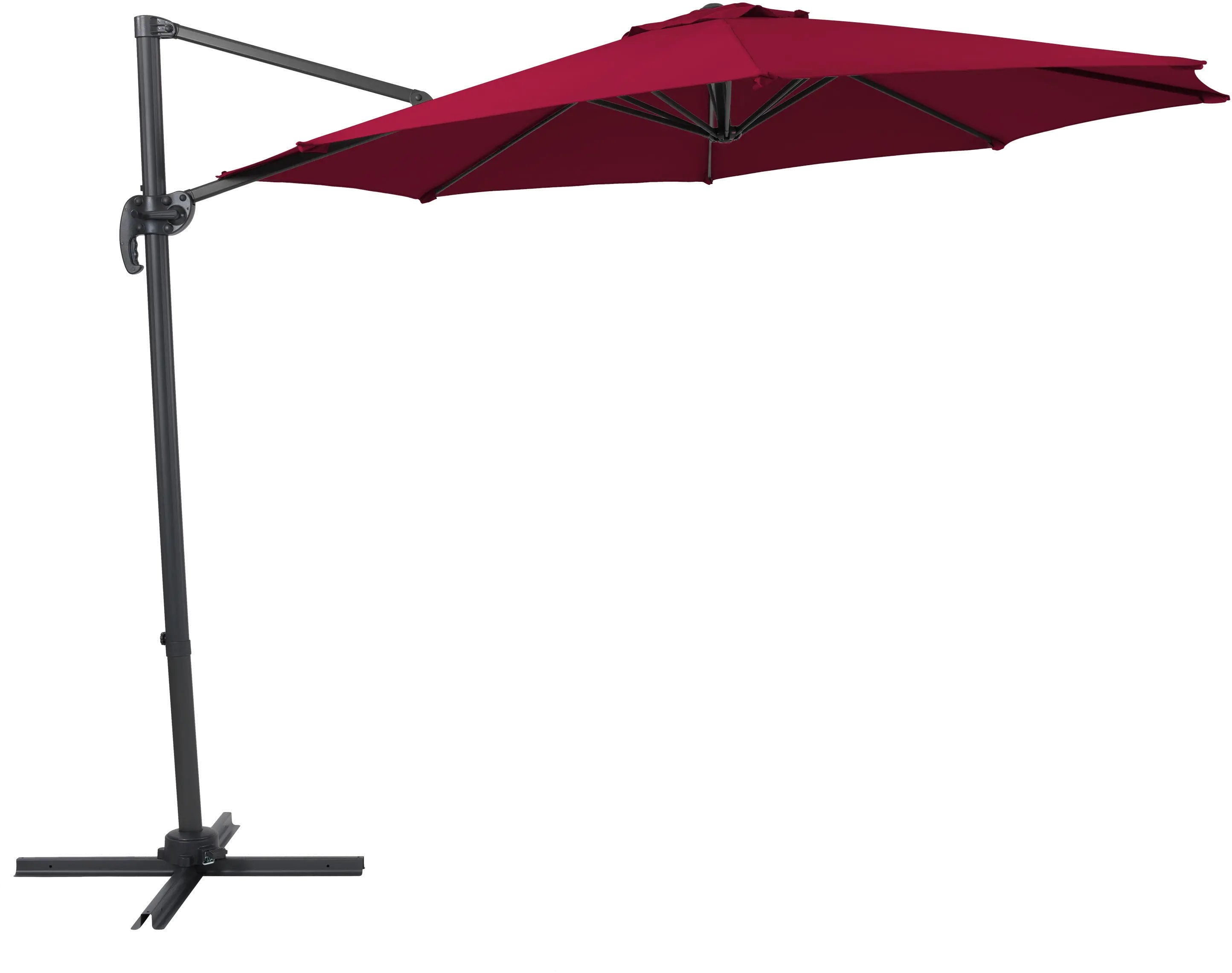 Wine Red Offset Tilting Patio Umbrella