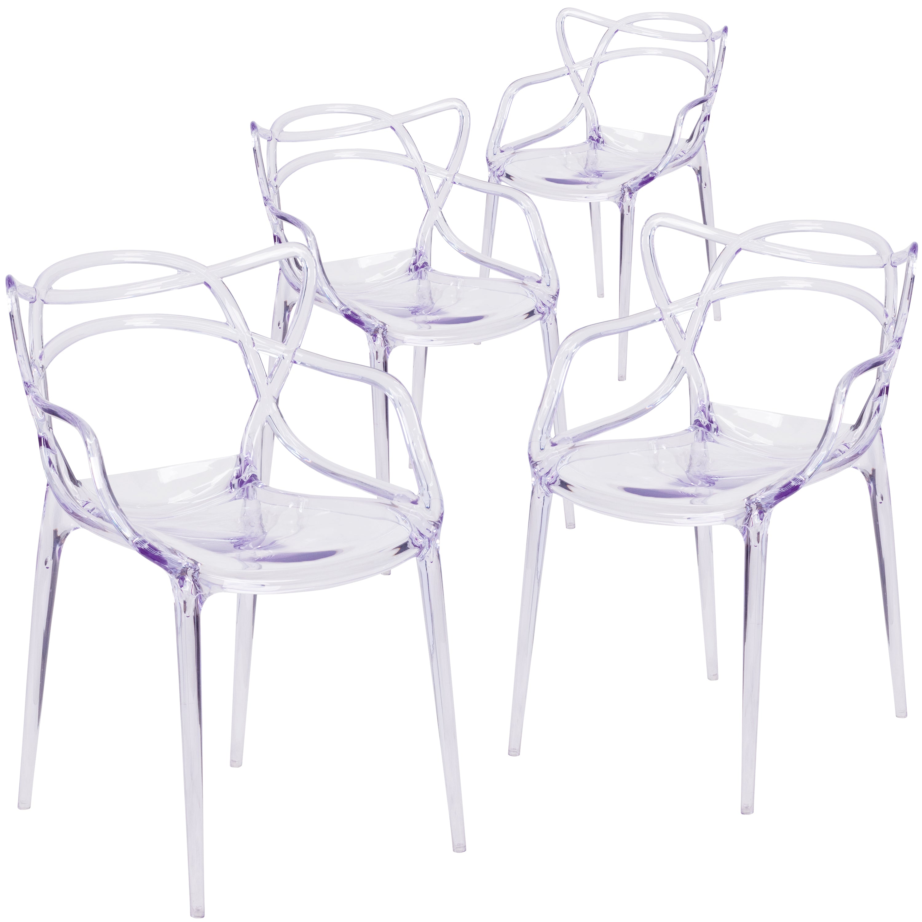 Flash Furniture 4 Pack Nesting Series Transparent Stacking Side Chair