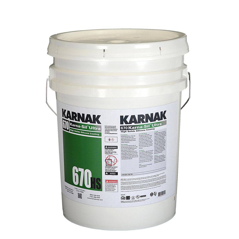 Karnak 5 Gal. 670HS Karna-Sil Ultra White Silicone Reflective Roof Coating 670HS-5W