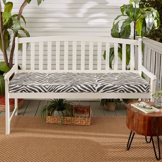 Sunbrella Indoor outdoor Corded Bench Cushion Gray Zebra