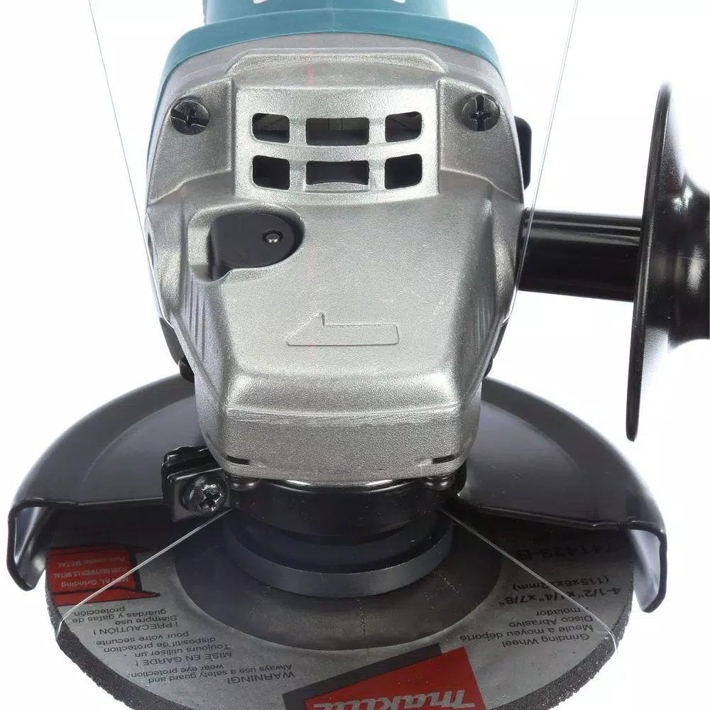 Makita 7.5 Amp Corded 4-1/2 in. Easy Wheel Change Compact Angle Grinder with Grinding Wheel， Wheel Guard and Side Handle and#8211; XDC Depot