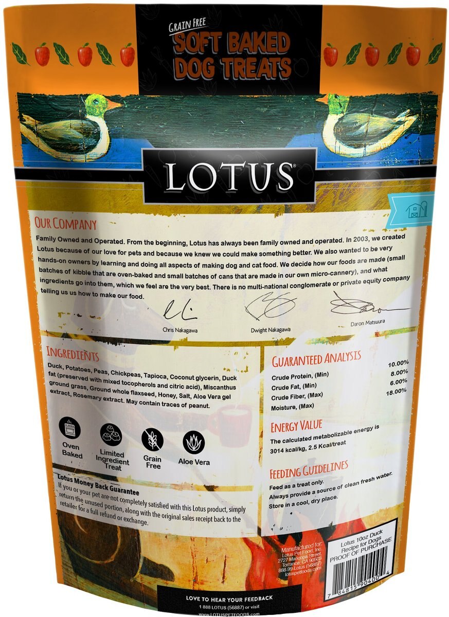 Lotus Soft-Baked Duck Recipe Grain-Free Dog Treats