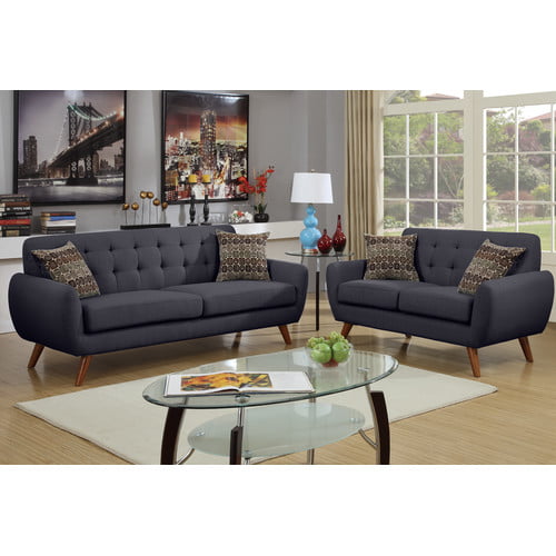 Bobkona a Linen-Like Polyfabric 2-Piece Sofa and Loveseat Set