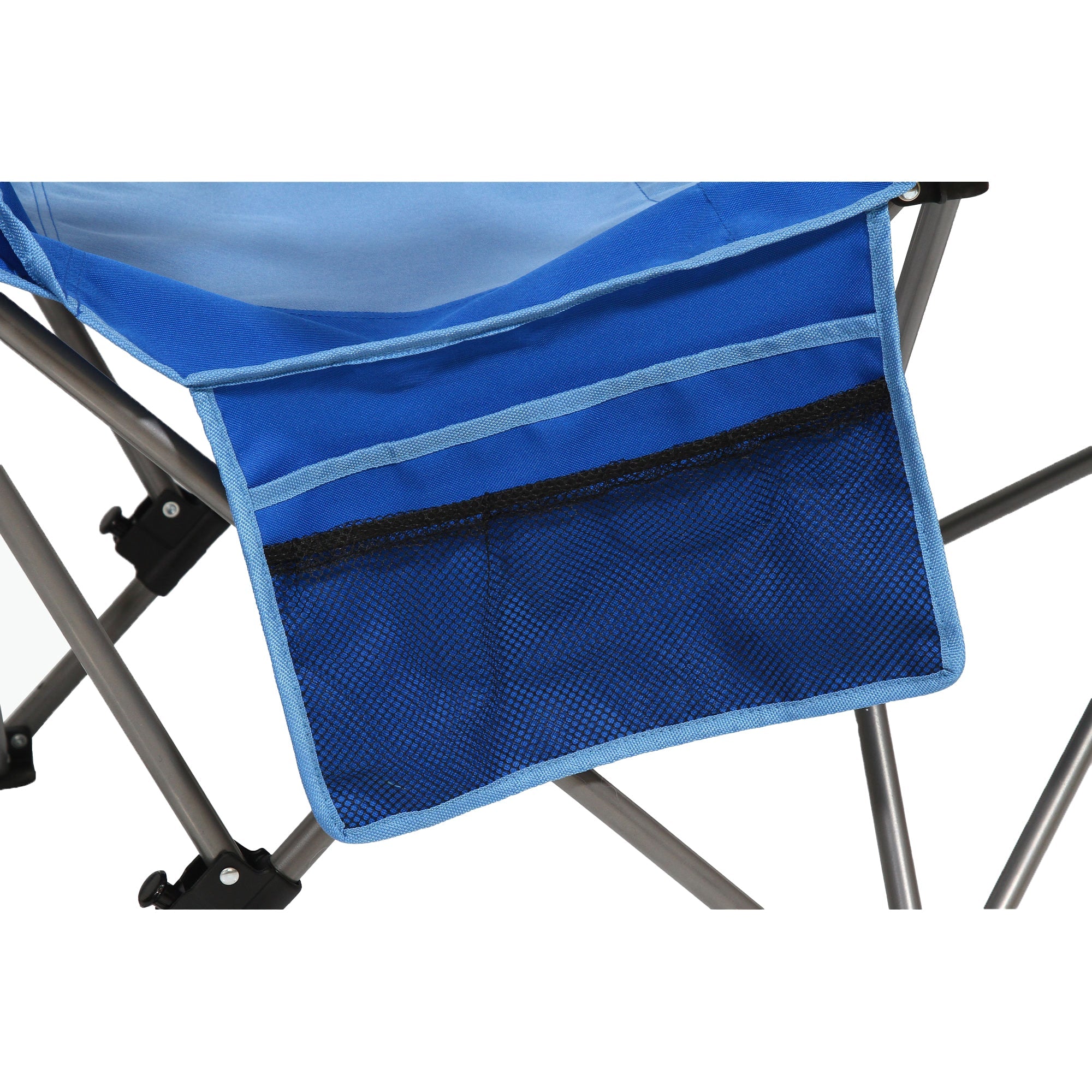 Kamp Rite Folding Camp Chair w/ 2 Cupholders, Detachable Footrest & Bag, Blue