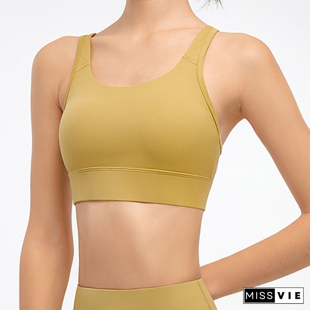 Pure Color Sports Bra Tank Tops