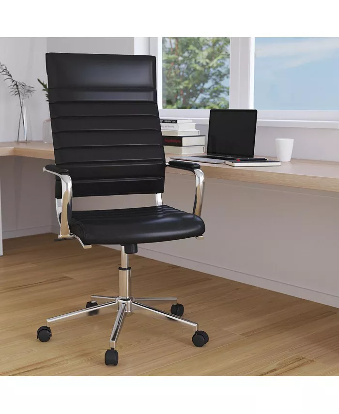 MERRICK LANE Stockholm High Back Home Office Chair With Pneumatic Seat Height Adjustment And 360anddeg; Swivel