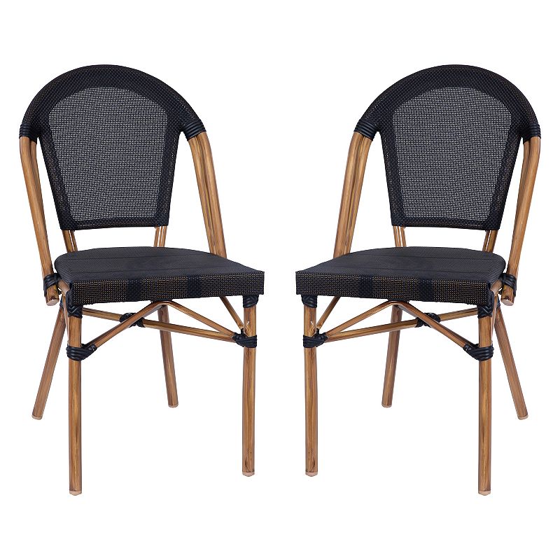 Taylor and Logan Noemi Indoor / Outdoor Stackable French Bistro Chair 2-piece Set