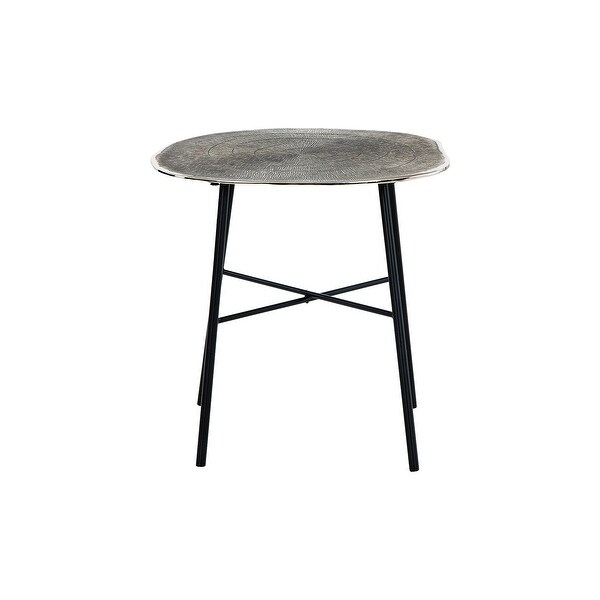 Ashley Furniture Laverford Chrome/Black Round End Table - 25