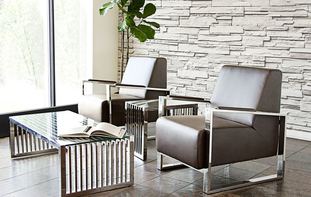 Century Accent Chair With Stainless Steel Frame   Contemporary   Armchairs And Accent Chairs   by Diamond Sofa  Houzz