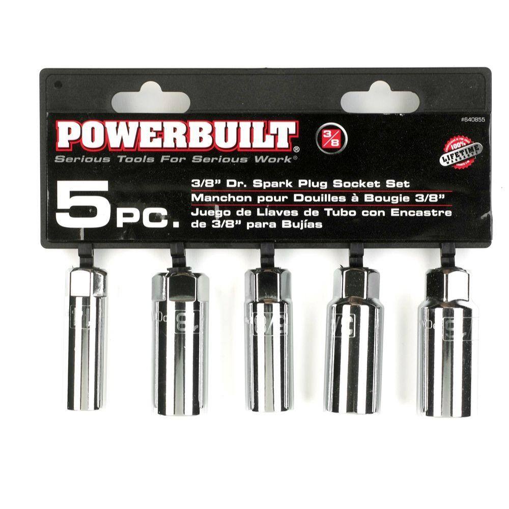 Powerbuilt 38 in. Driver Spark Plug Socket Set (5-Piece) 640855