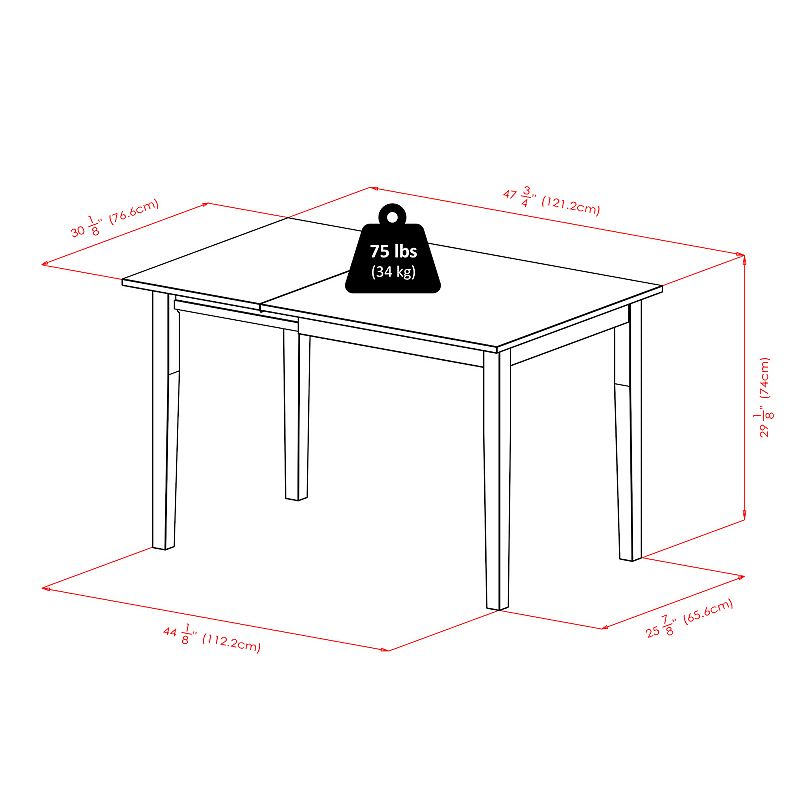 Winsome Perrone 3-Piece Drop Leaf Dining Table and Chairs Set