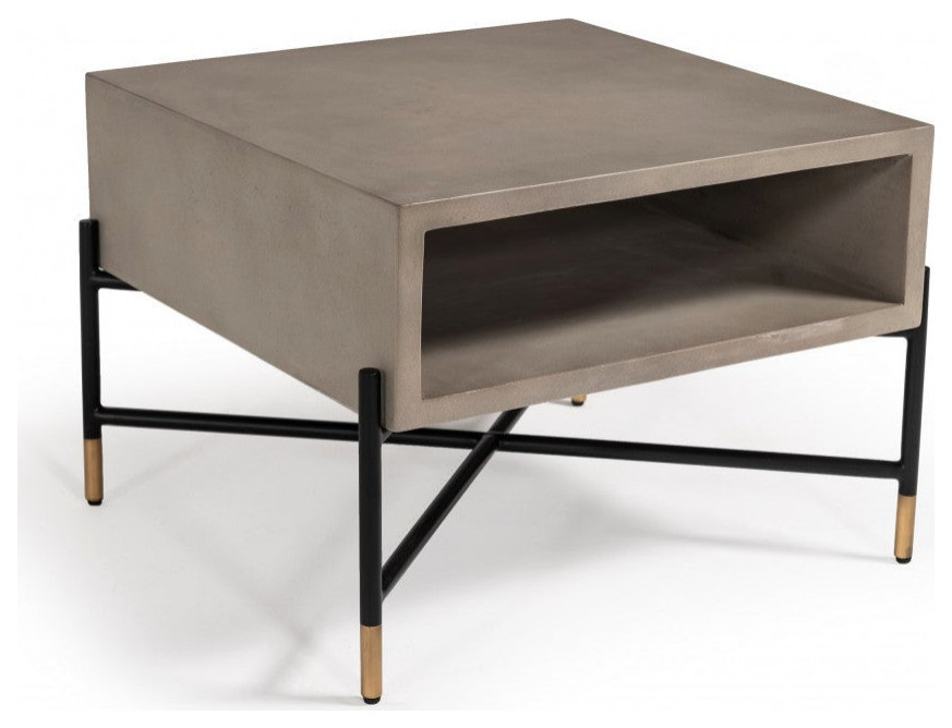 Sofi Modern Concrete and Metal Coffee Table   Modern   Coffee Tables   by Virgil Stanis Design  Houzz