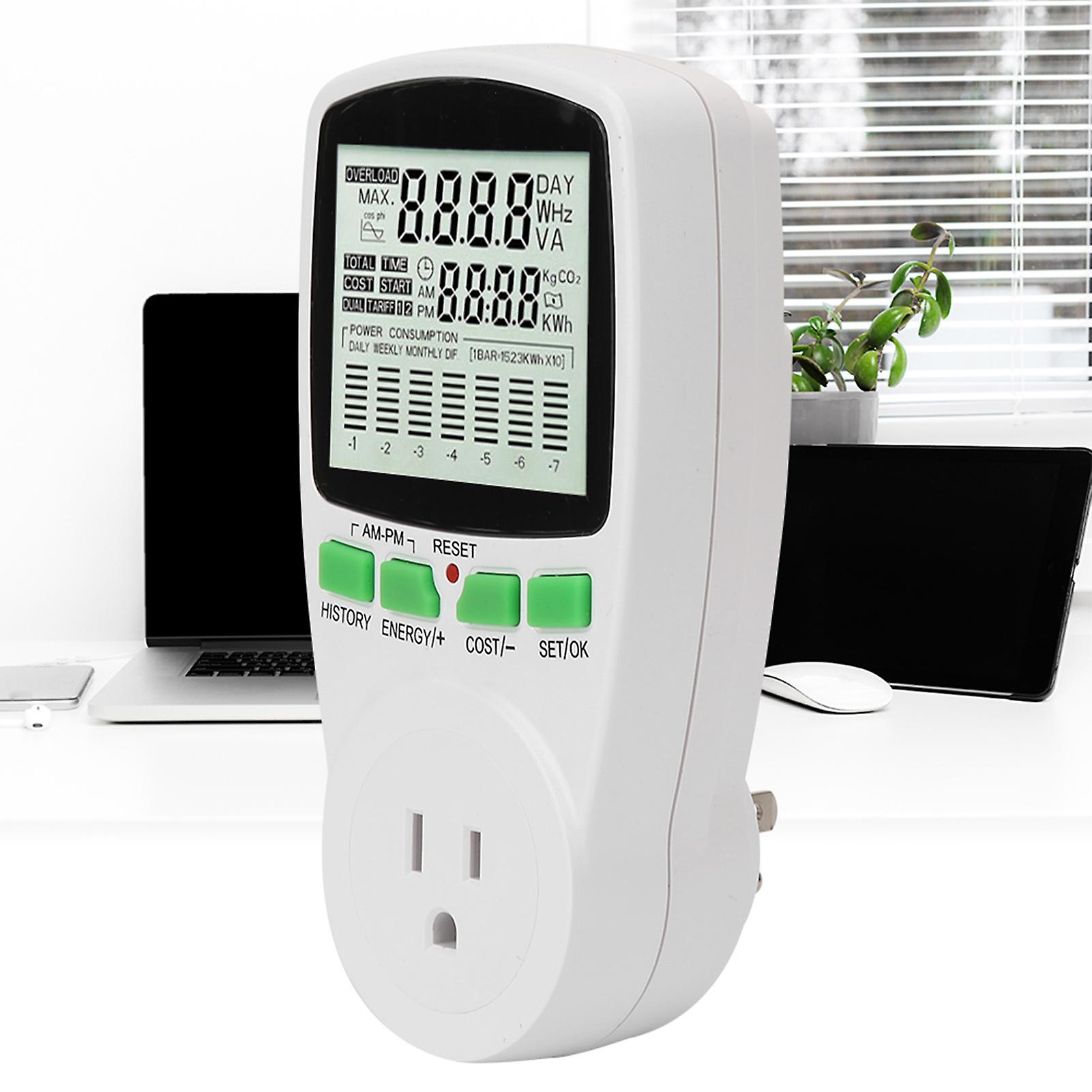 Energy Monitor 0.000kwh9999kwh Power Meter Plug 016a Electricity Usage Monitor(us 110v)