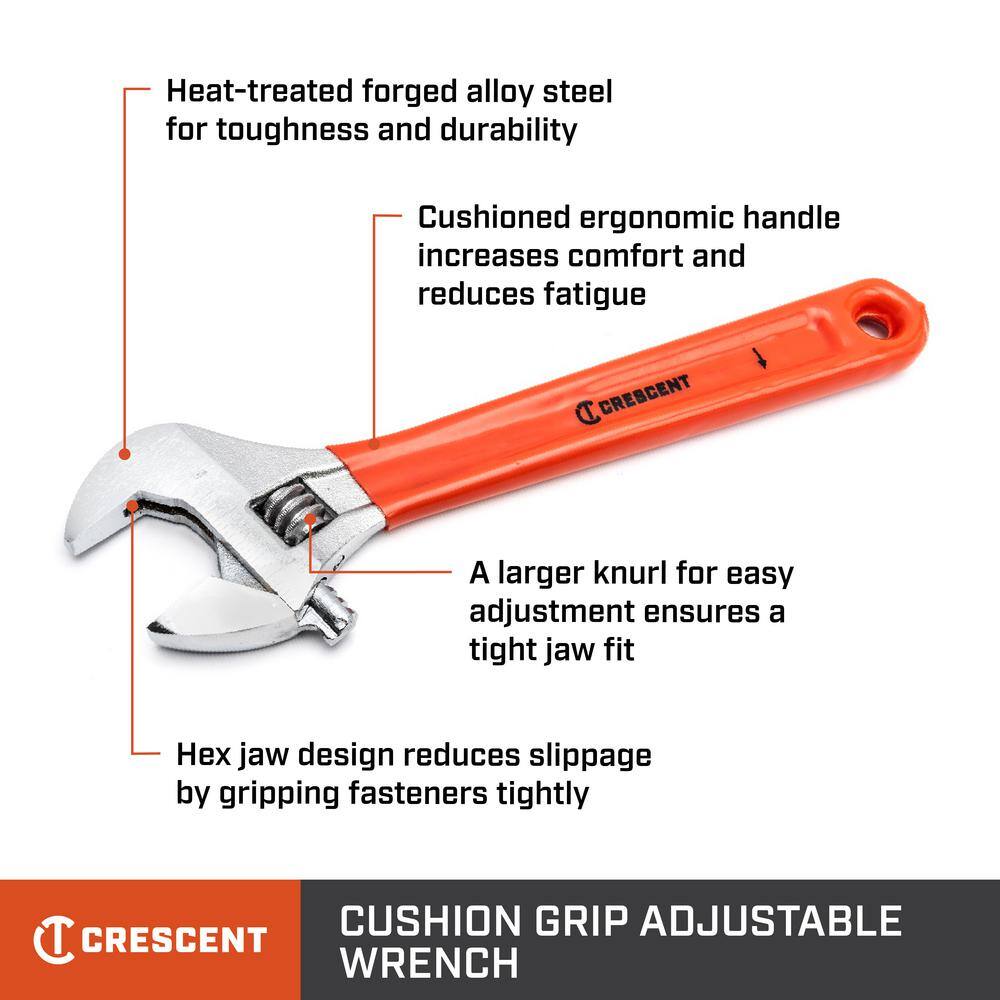 Crescent 6 in. and 10 in. Chrome Cushion Grip Adjustable Wrench Set (2-Piece) AC2610CVS