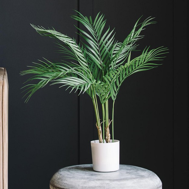 Artificial Palm Tree In Black Pot， Indoor Artificial Plant For Home Decor