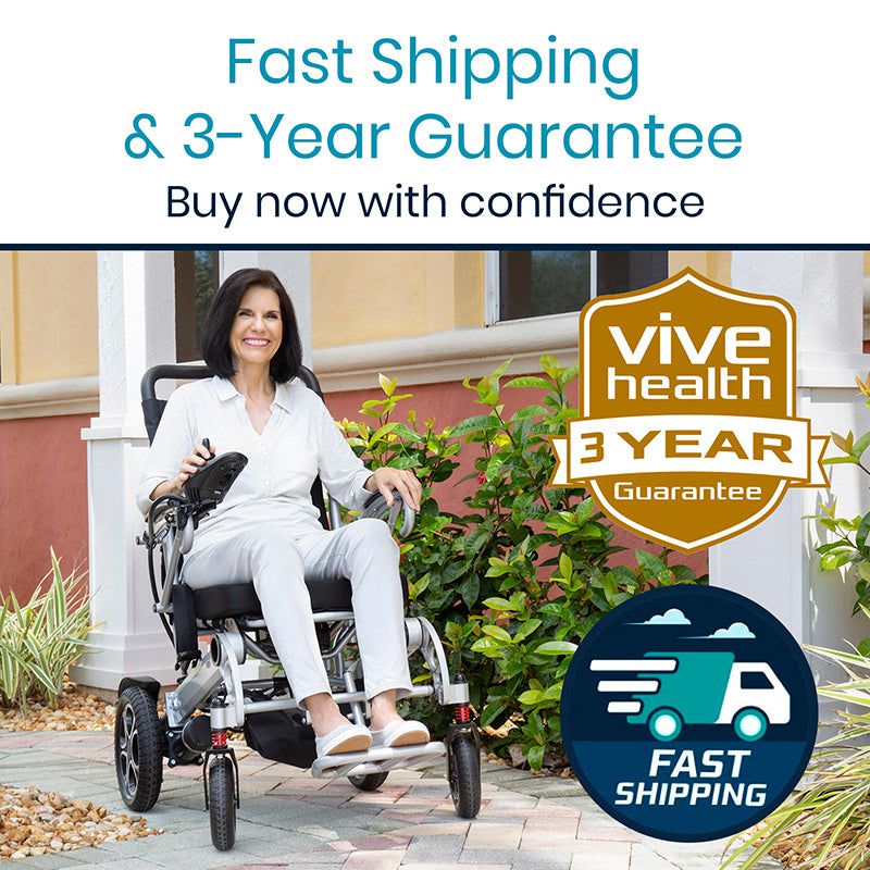 Vive Health Power Wheelchair - Foldable Long Range Transport Aid