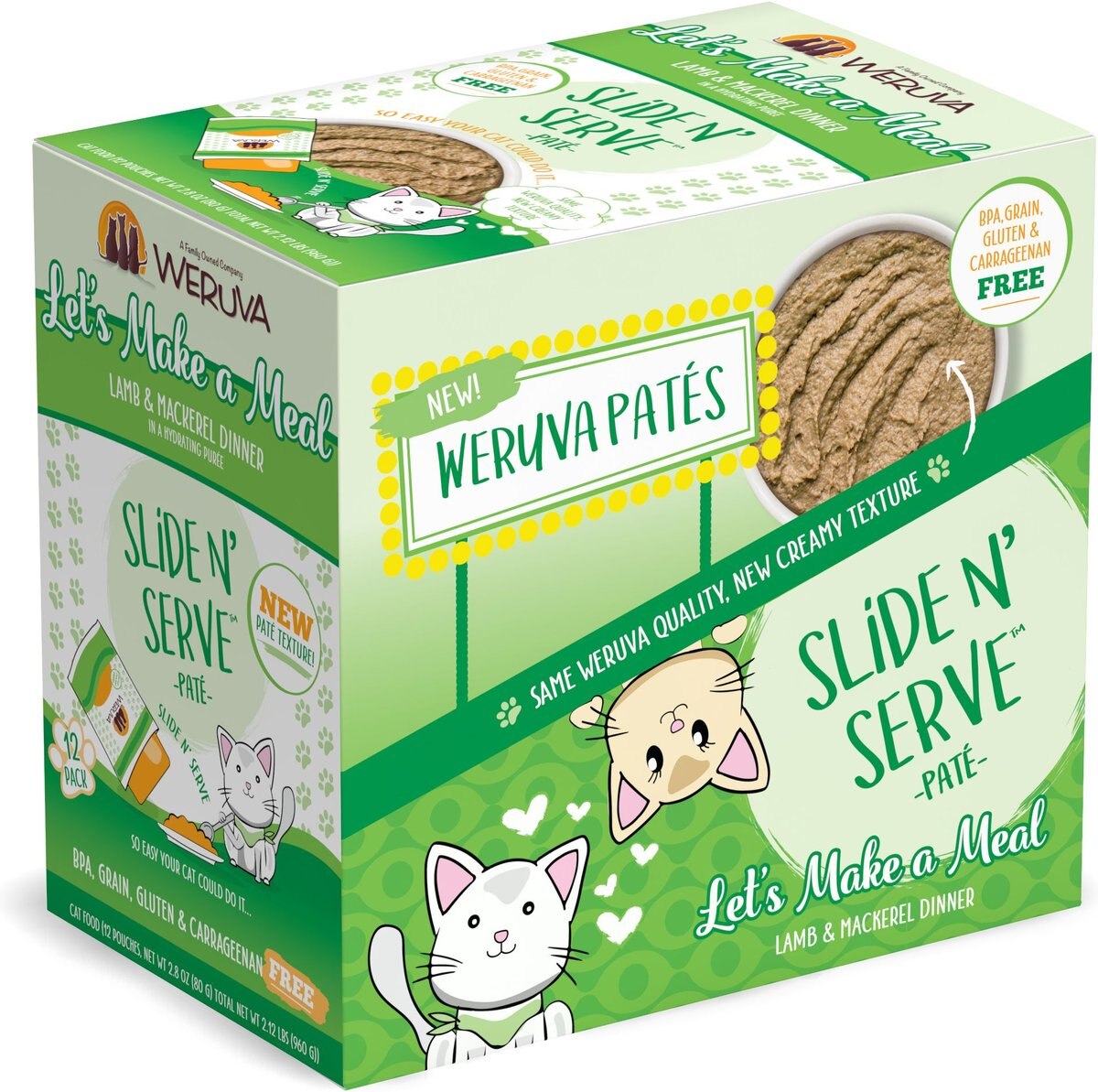 Weruva Slide N' Serve Let's Make a Meal Lamb and Mackerel Dinner Pate Grain-Free Cat Food Pouches