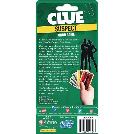 Winning Moves Clue Suspects Card Game