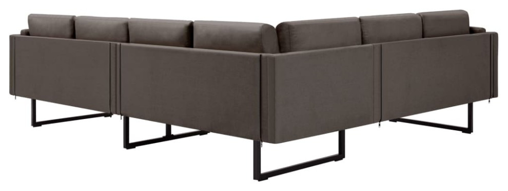 vidaXL Corner Sofa L shaped Light Gray Fabric Steel Chaise Longue Loveseat   Transitional   Sectional Sofas   by vidaXL LLC  Houzz