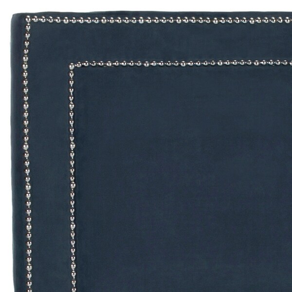 SAFAVIEH Cory Royal Blue Velvet Upholstered - Silver Nailhead (Queen) - - 7402065