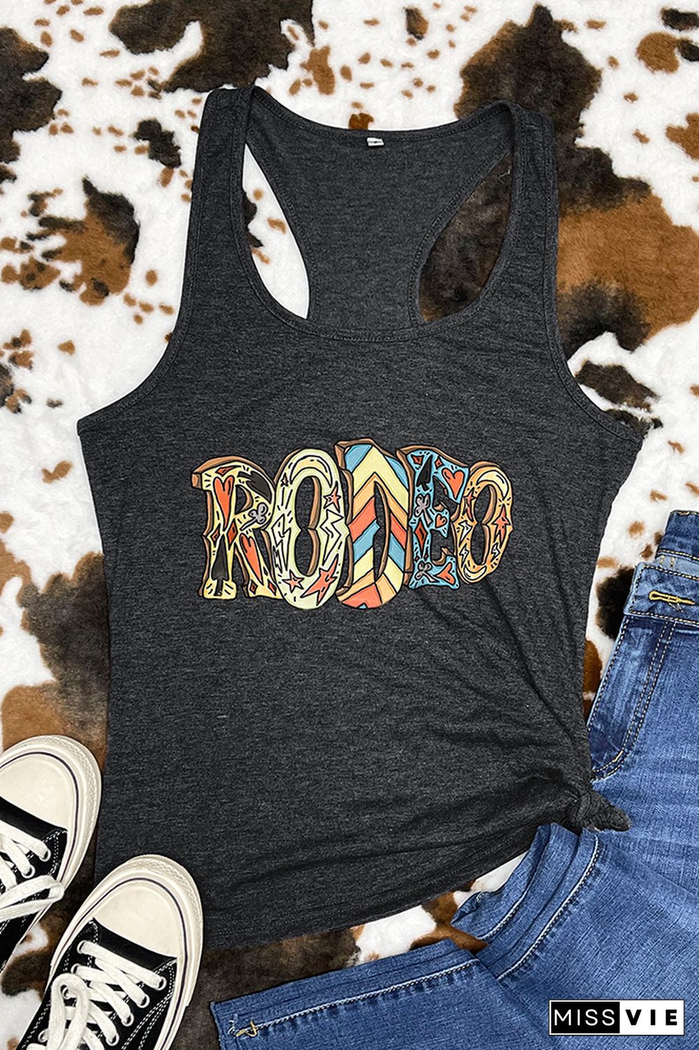 RODEO Printed Sleeveless Tank Top Wholesale