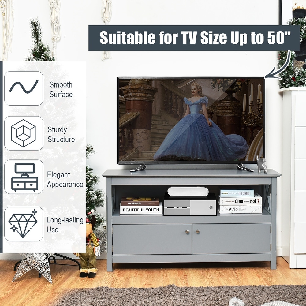 Wooden TV Stand Entertainment Center for TV up to 50\