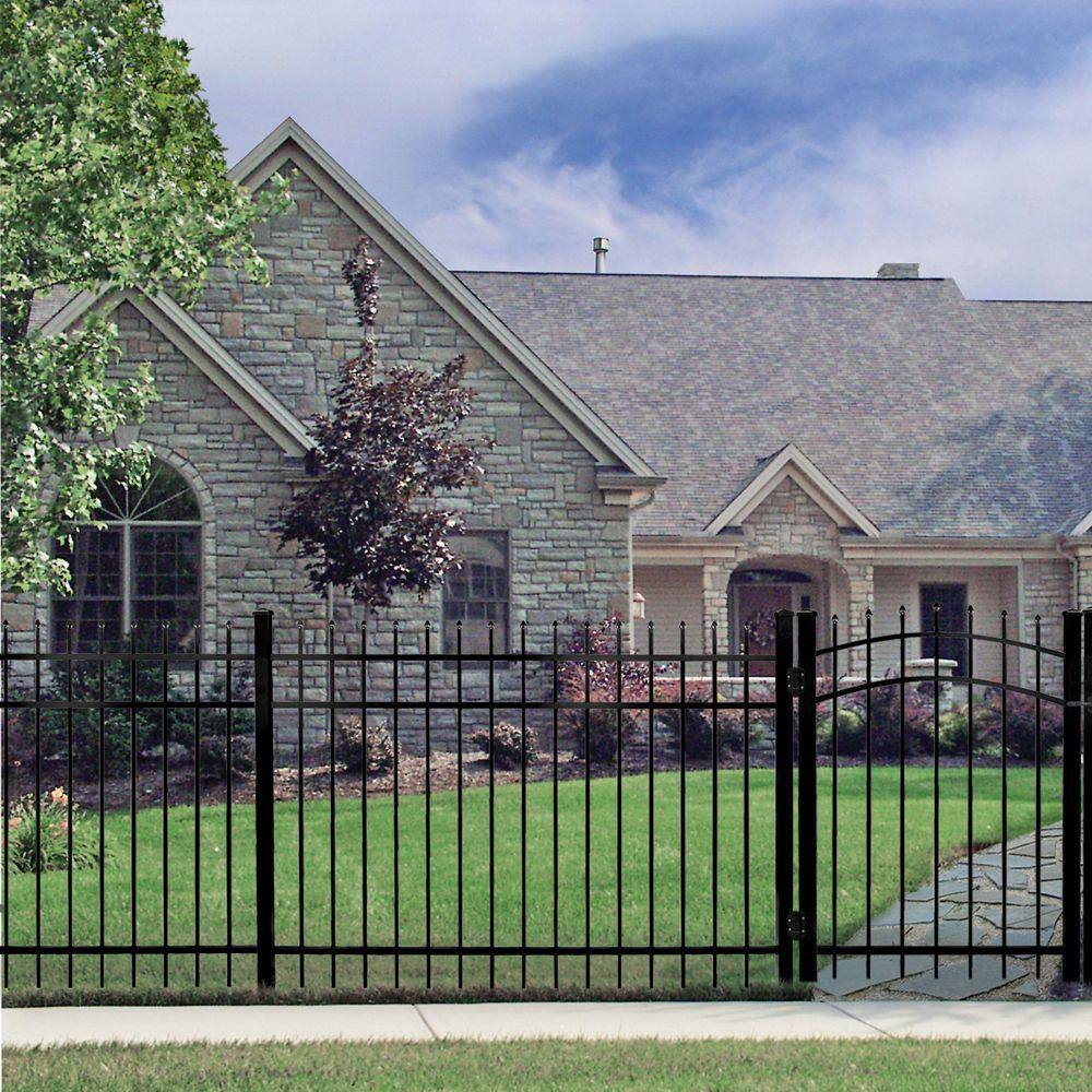 Barrette Outdoor Living CascadeNew Hope Standard-Duty 2 in. x 2 in. x 7-38 ft. Black Aluminum Fence Gate Post 73008709