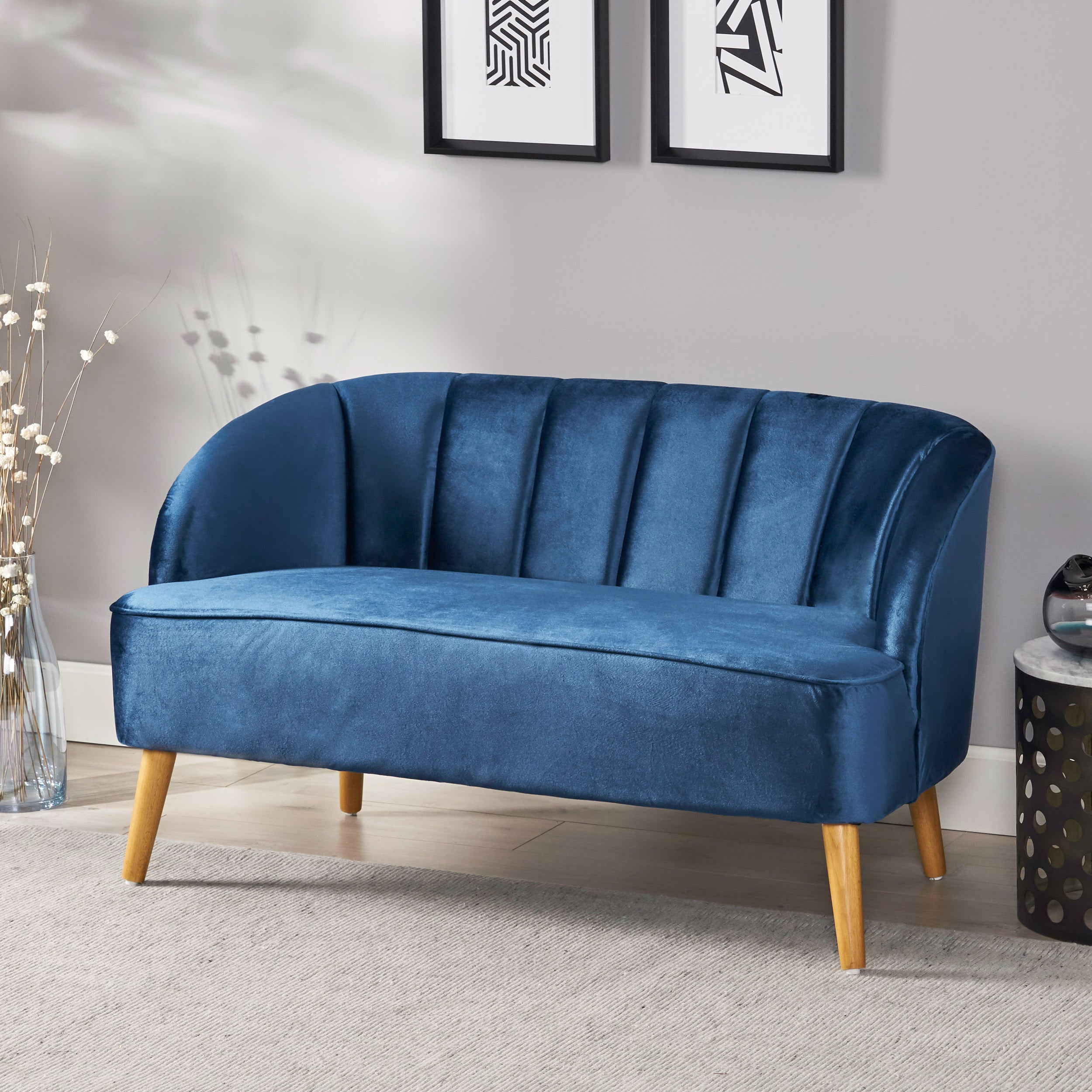 Scarlett Modern New Velvet Settee