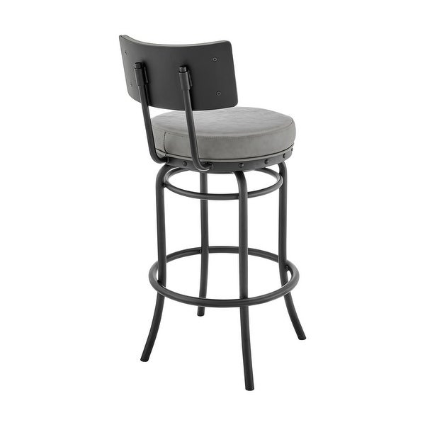 Rees Modern Swivel Counter/Bar Stool in Faux Leather and Metal