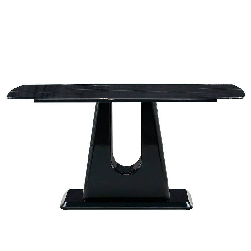 Modern imitation marble tabletop Dining table with MDF U shaped legs