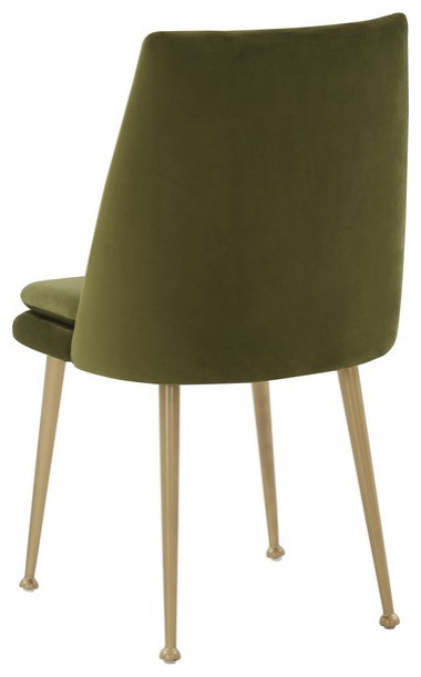 Safavieh Couture Rynaldo Upholstered Dining Chair Olive Green / Gold   Dining Chairs   by Safavieh  Houzz