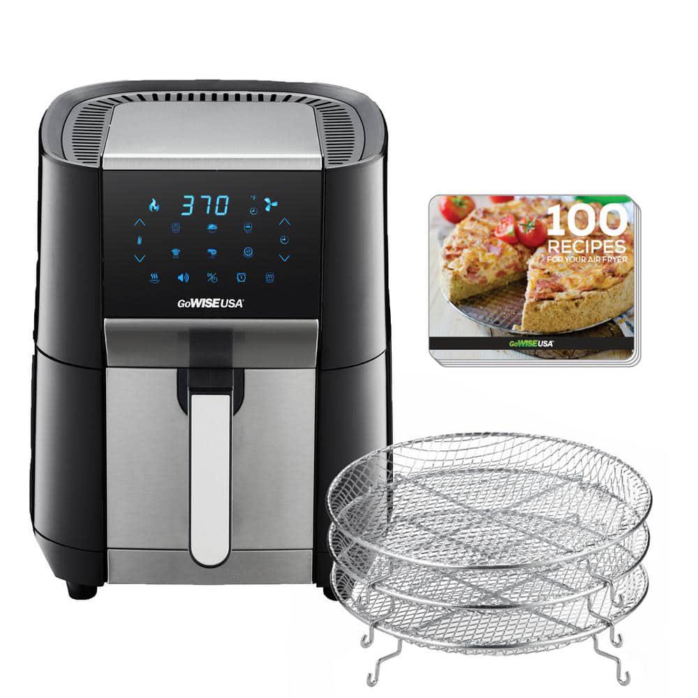 GoWISE USA 7 qt BlackStainless Steel Air Fryer and Dehydrator Max XL