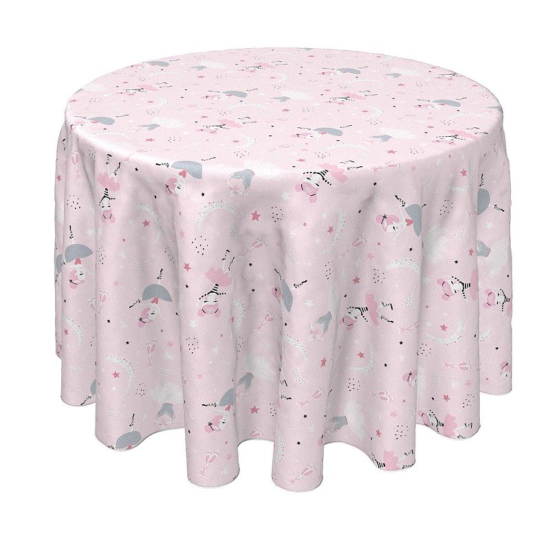 Round Tablecloth， 100% Polyester， 60 Round， Pink Ballerina